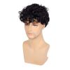 Männer Kurz Lockig Schwarz Perücken Täglich Cosplay Kostüm Synthetisches Haar mit Pony Hochtemperaturfaser