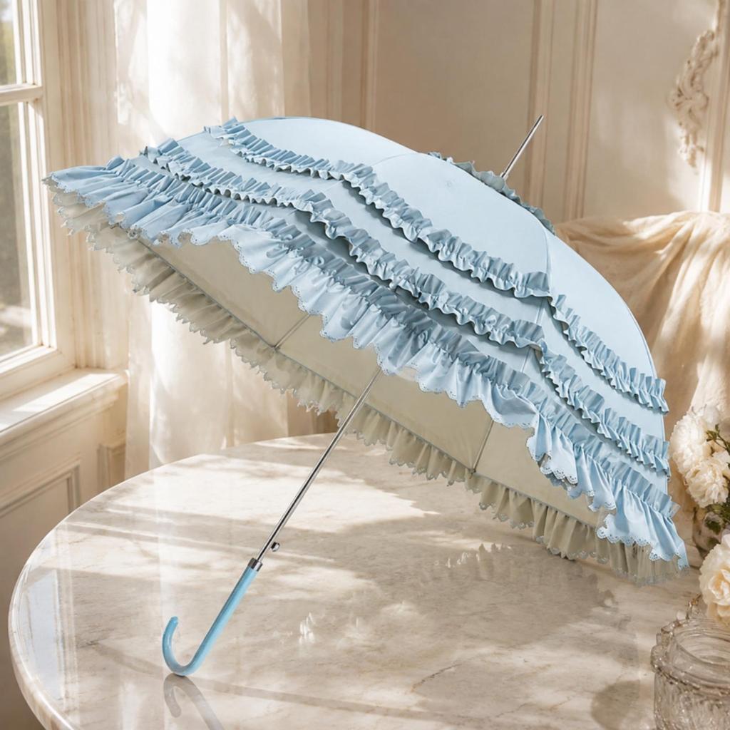 Long-Handle Sun Umbrella Elegant Automatic Open Sunshade Waterproof