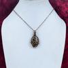 Turritella Agate Gemstone Pendant Copper Wire Wrapped Jewelry Handmade Pendant