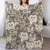 Just Owls Natural Throw Blanket Winter Beds Soft Beds Furry Cute Plaid Blankets