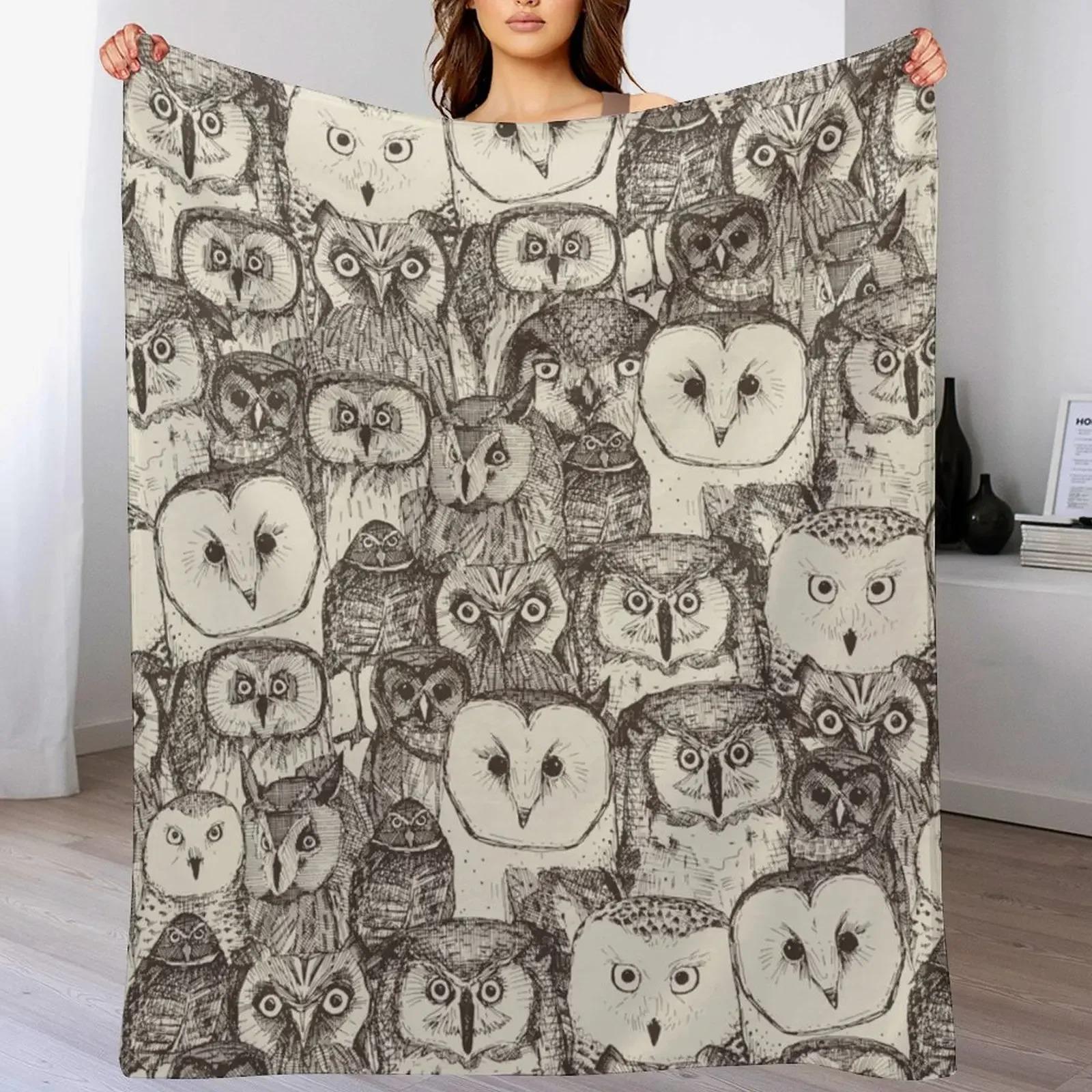 just owls natural Throw Blanket Winter beds Soft Beds Furry Cute Plaid Blankets 75X95CM