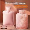 Thickened Explosion-Proof Hot Water Bottle - Imitation Rabbit Fur Hand Warmer & Hot Compress for Abdomen & Feet