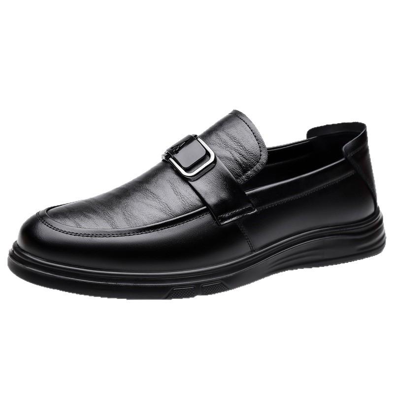 2025 Autumn New Leather Doudou Casual Shoes Men's Business Versatile One-pedal Leather Shoes