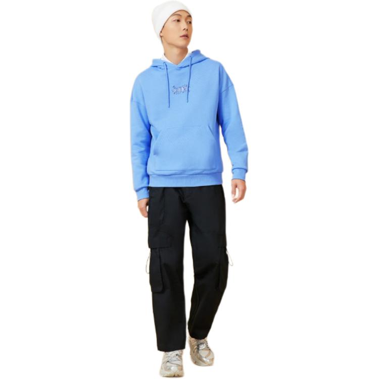 Li Ning Sweatshirts Unisex Blue Hooded Moderate Regular AWDRF51-2