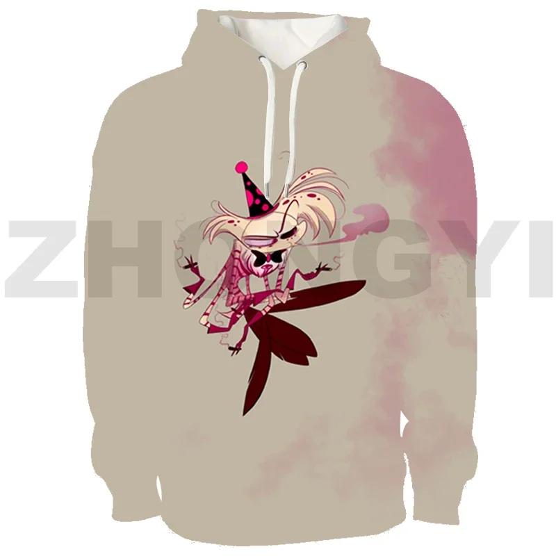 Harajuku Hazbin Streetwear 3D Print Hotel Men Clothing Hip-Hop High Street Sweatshirts Female Anime Hoodie Cosplay Costume Hoody
