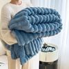 Double-Sided Plush Rabbit Winter Blanket - Soft Coral Fleece for Office, Sofa, or Bed
