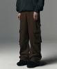 NOT4NERD Stripe Cargo Flare Fit Pants - Brown
