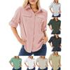 Women's Casual Long Sleeve Shirt with Multiple Pockets