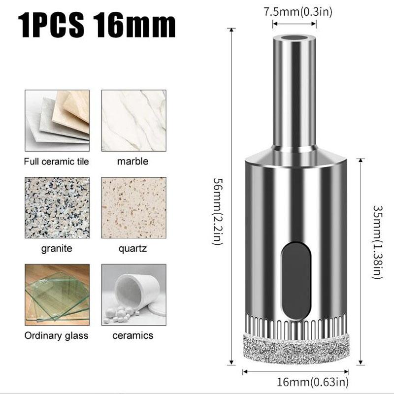 Diamantstanze, integrierter Stahl-Glasbohrer, Fliesen-, Wand-, Marmorstanze, galvanisierter Bohrer, Glaslochöffner