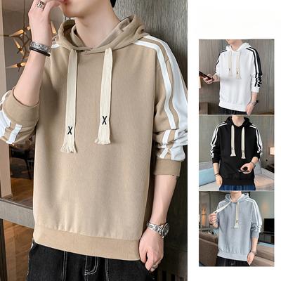 Men's Sweatshirt Spring and Autumn New Casual Versatile Solid Color Youth Trendy Long-sleeved T-shirt Hooded Men's Sweatshirt