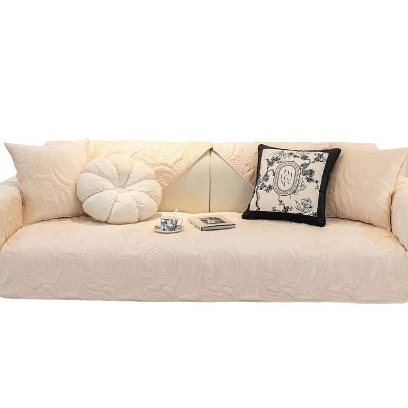 Sofa Cushion Winter Plush Thickened Winter Non-Slip Seat Cushion  New French Retro Straight Row Cover Cover Cloth