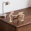Hand Carved Wood Human And Dog Figurine Handmade Wooden Men Women Puppy Statue for Office Home Decor Decorative Sculpture for Dog Lovers