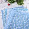 7Pcs Blue floral pattern Fabric Bundle Quilting Fabric  Hand quilt production