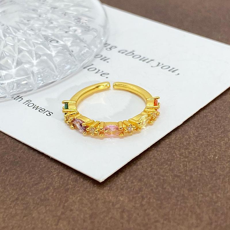 Blind Box Medieval Vintage Gold Niche Retro High-End Open Ring Color Treasure Light Luxury Ring Woman