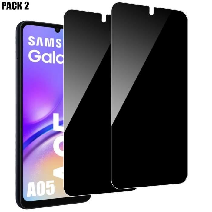 2 Verres Trempés Anti-Espion pour Samsung Galaxy A05 Protection Antichoc