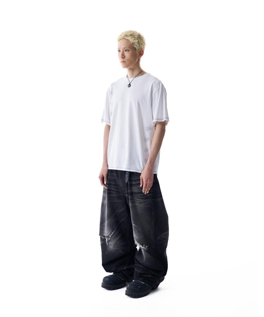 AAKAM Cracked Sun Half Top (White)