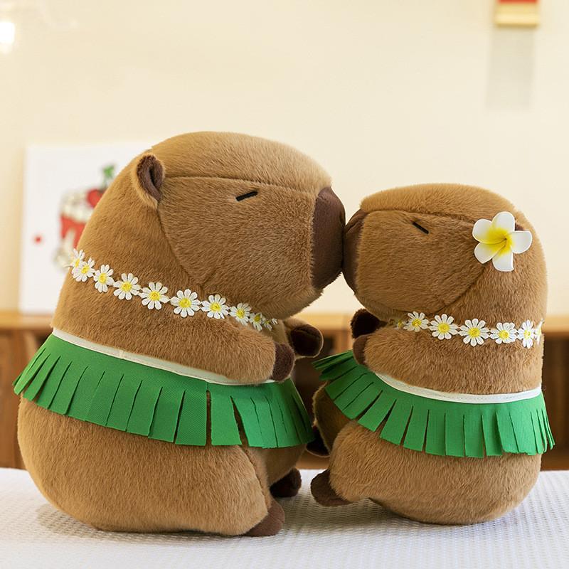Summer Party Beach Capybara Plush Toy Adorable Cartoon Gift Girls Doll Birthday