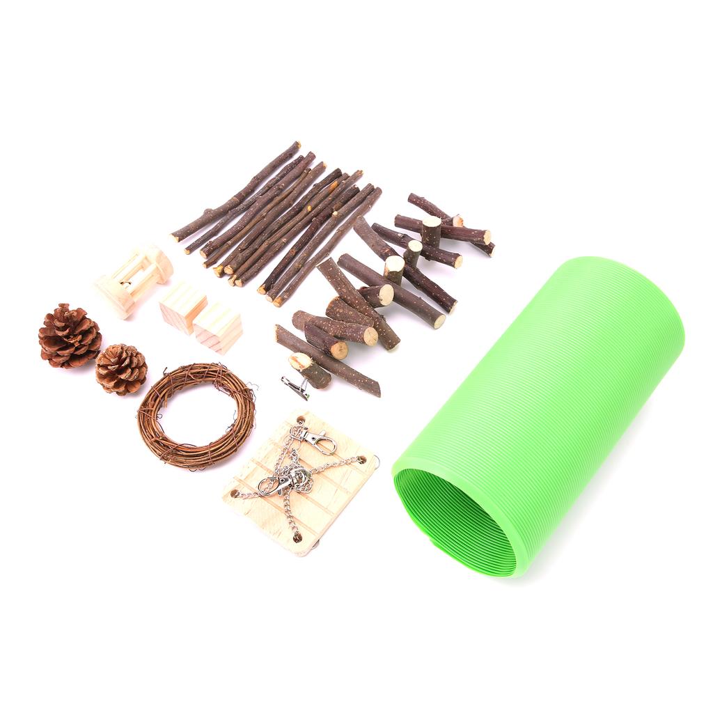 10 Pieces of Hamster Molar Toys Set Wooden Molar Exercise Toys Accessories for Hamster Rabbit Guinea Pig Parrot