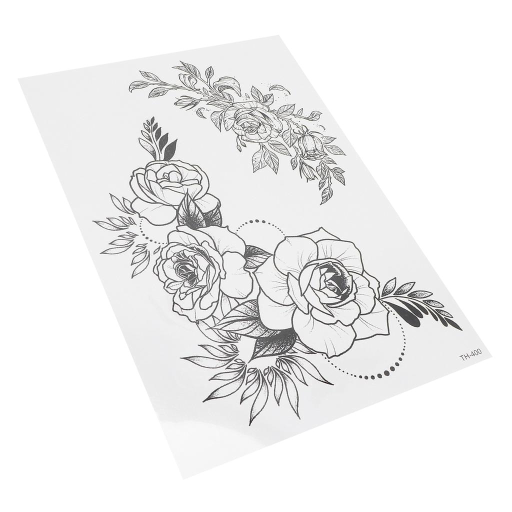 Temporary Tattoo Sticker Arm Chest Back Leg Waterproof Women Flower Tattoo StickerTH‑400