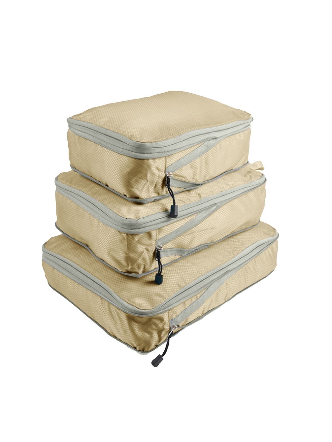 Водонепроницаемый компрессионный мешок для хранения вещей для путешествий - большой вместимости портативный 3 предмета Small бежевый 949₽