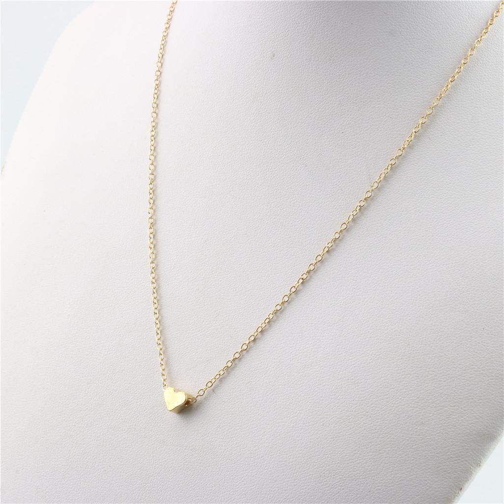 Elegant Small Smooth Heart Pendant Necklace Stylish Fashion Jewelry for Women Steel Stainless