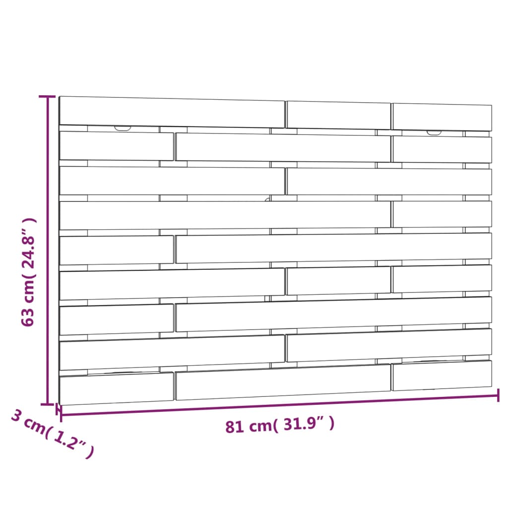 Vidaxl Bed Headboard, Honey Brown, 81X3X63 Cm, Solid Pine Wood