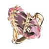 Chic Women Dragonfly Leaf Oval Faux Gem Twist Finger Ring Wedding Jewelry Gift