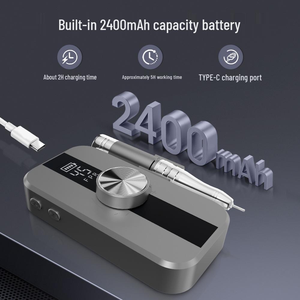 Portable Rechargeable Electric Nail Grinder for Polishing, Gel Removal, and Shaping
