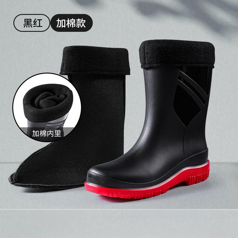 Fashion Fashion Men's Medium Tube Rain Boots Outdoor Anti-Slip Rubber Galoshes Shoes for Men Waterproof Fishing Shoe Botas Lluvia Hombre