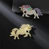 1/2 PCS Fashion Rhinestones Alloy Horse Brooch Zodiac Pony Pins Women Men Clothing Accessories Suit Lapel Corsage New Year Gifts
