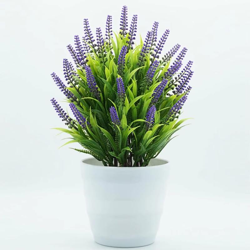 Lavender Artificial Flower Pot Artificial Bonsai Interior Decorations Suitable for Home Office Living Room Decoration