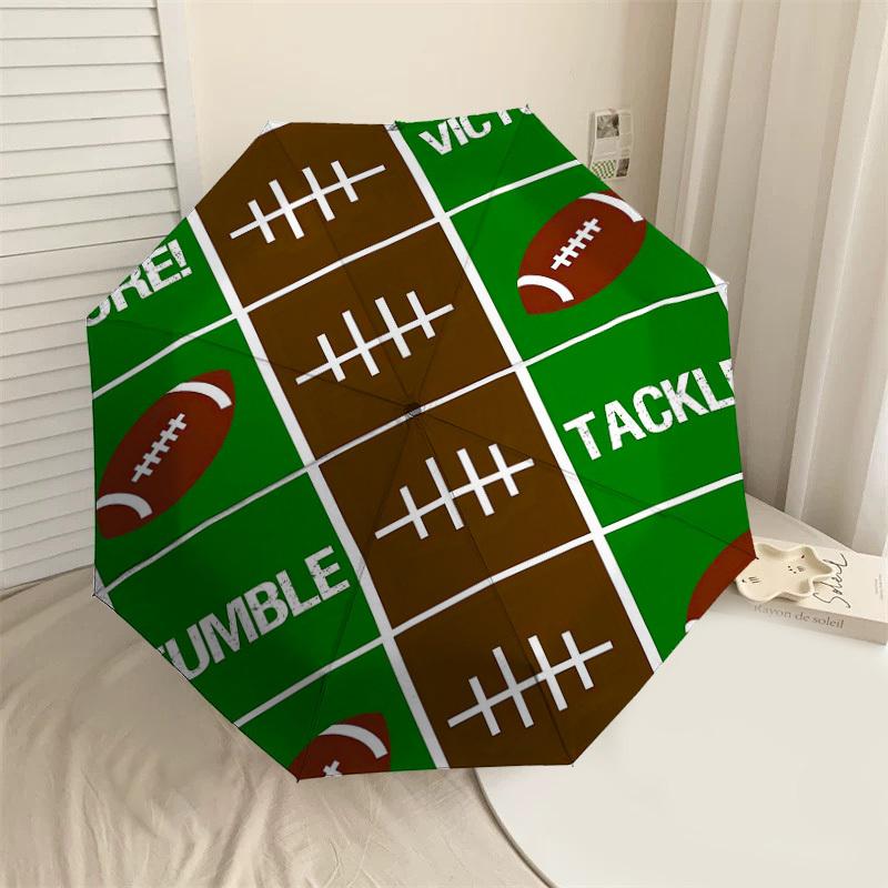 

1PC Football Grid Umbrella-8-Rib Reinforced, Automatic Open, Lightweight & Durable, Fashion Accessory for Outdoor-D325