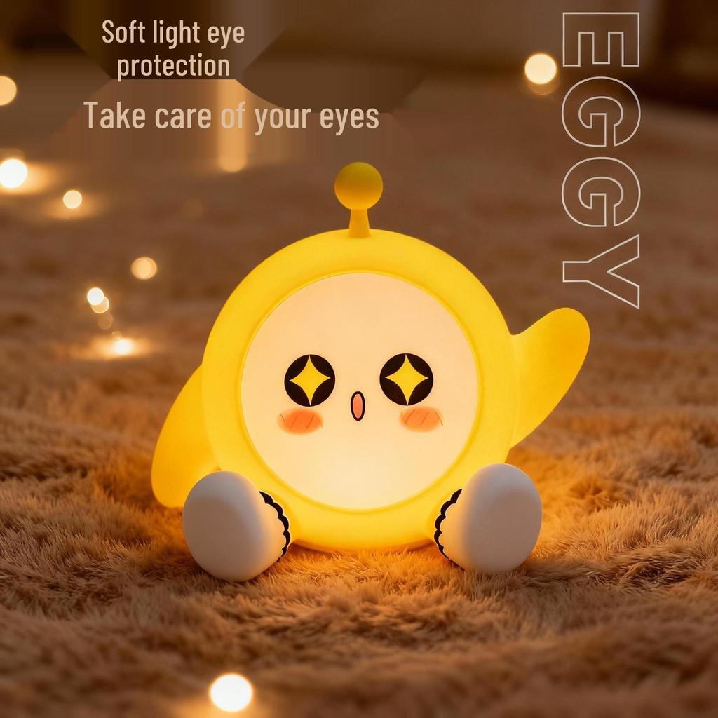 Purring Cat Night Light: Soft Bedside Lamp for Children's Sleep & Bedroom Decor