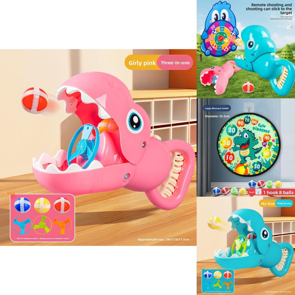 Dinosaur Shooting Target Toy With Launching Gun For Kids Indoor Play