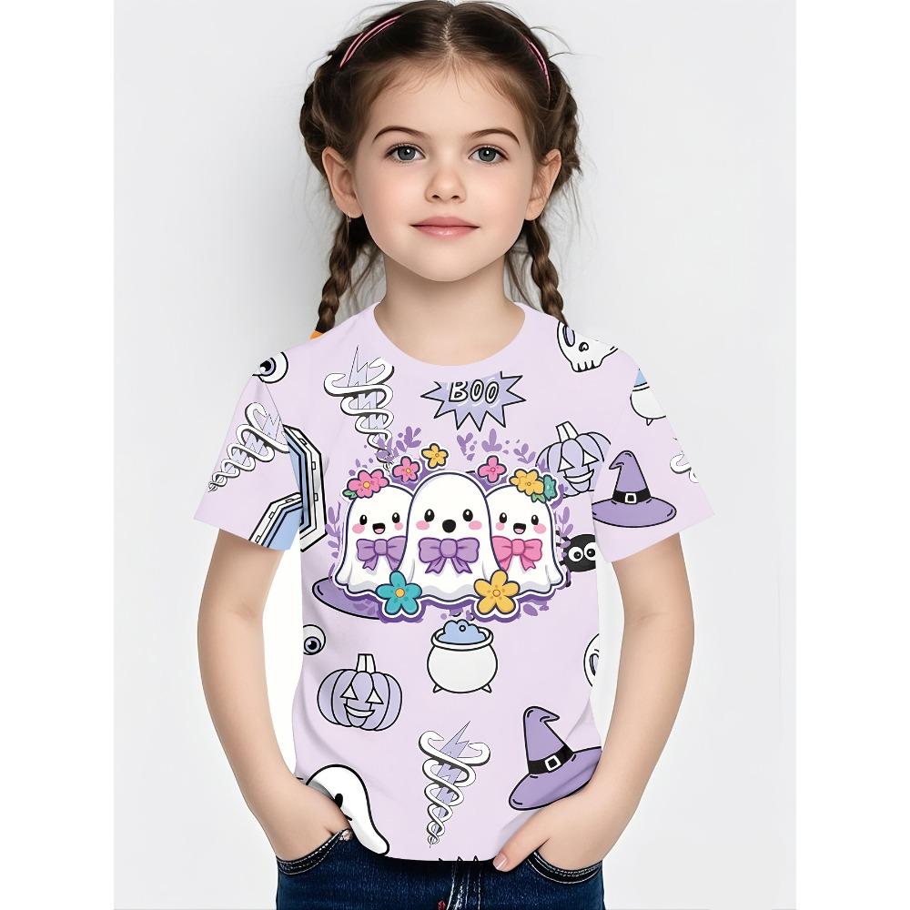 summer Fashionable Comfortable Soft Children's Top Cartoon Animal Series 3d Round Neck Short Sleeve Leisure versatile Children's T-shirt