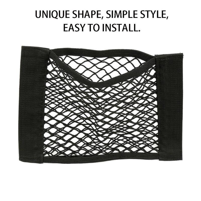 Geantă de depozitare cutie mașină Geantă plasă plasă Suport bagaj Buzunar autocolant Organizator portbagaj Plasă de marfă