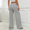 Women Spring Summer Casual Sport Drawstring High-Waisted Stripedd Straight-leg Pants