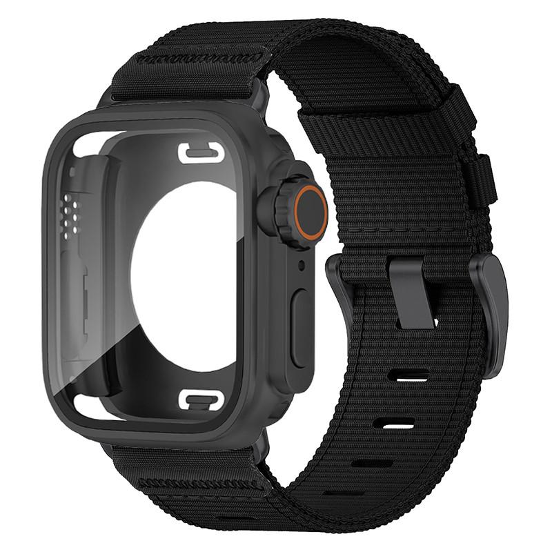 Waterpoor Protector Case+Nylon Band For Apple Watch 11 10 9 8 7 6 SE3 5 4 For Iwatch 46mm 42mm 45 44 41 40mm Scratch Resistant