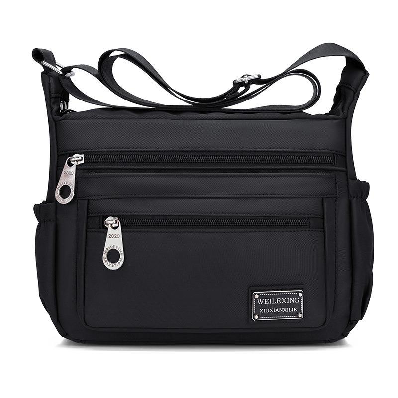 

Oxford Women s Crossbody Bag with Multiple Pockets and Zippers Available In Two Sizes S(26*9.5*19.5cm) чёрный