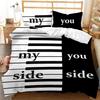 Black and White Couple Romantic Valentine's Day Comfortable Duvet Quilt Cover Pillowcase Bedding Set Decoration Home Textile
