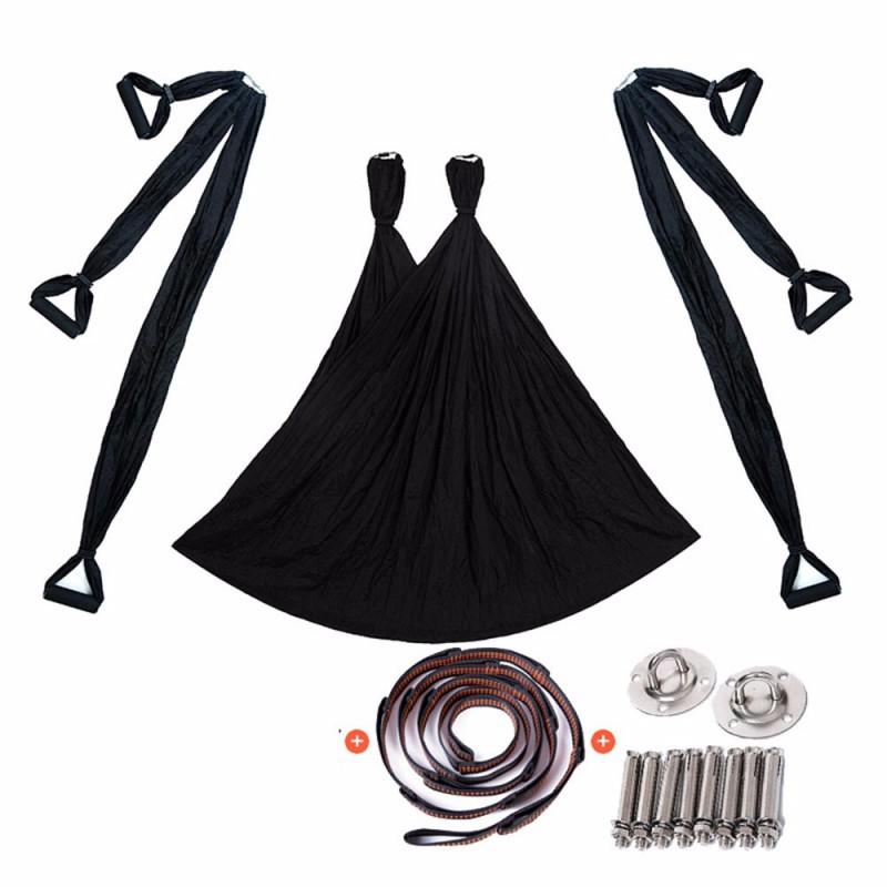 Aerial Yoga Hammock Set With Spreader Bar Extension Straps Inversion Fitness Training