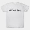 Asian Size Men Black Print T-shirt Defiant Jazz No-Cut Heat Transfer Print Cotton Tshirt