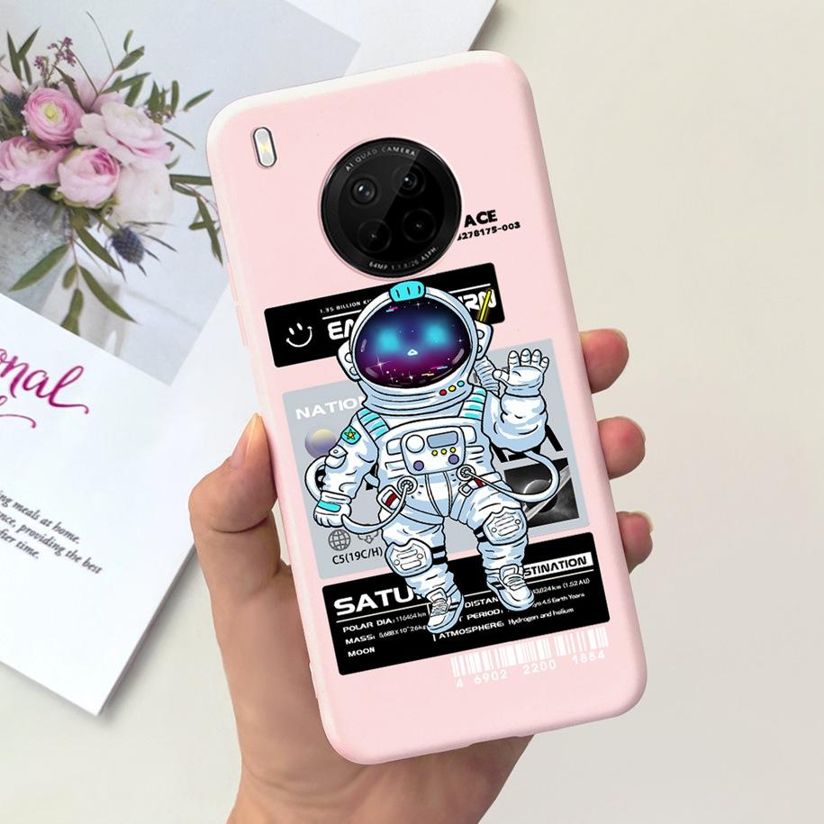 For Huawei Y9a 2020 Silicone Case FRL-22 FRL-23 Cute Astronaut Love Heart Slim Soft TPU Phone Case on Huawei Nova Y9a Y 9A Cover