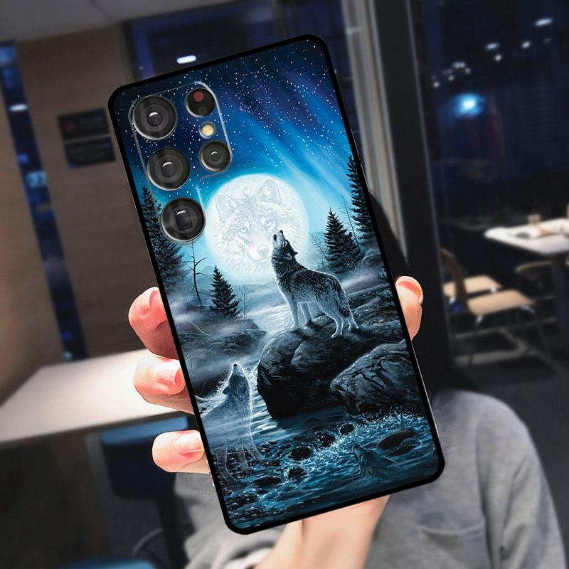 Sternen Tier Wolf Hülle Für Samsung Galaxy S23 S24 S25 Ultra S21 S22 S20 S9 S10 Plus S21 FE S24 FE Handyhülle