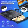 External CD/DVD Drive with 2 USB Ports,2 type-c port and TF/SD Card Slots Portable CD DVD Burner Player for Laptop Desktop PC