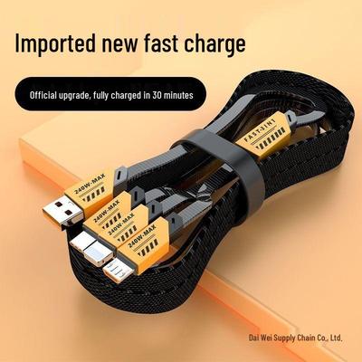 240W Fast Charging 3-in-1 Cable for Apple 13, Android, and Type-C.