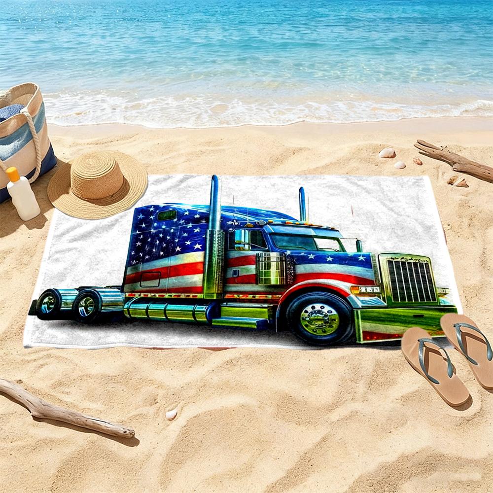 Kw Heavy Trucks Beach Towel Super Soft Microfiber Quickdry Fabric Comfortable Lightweight