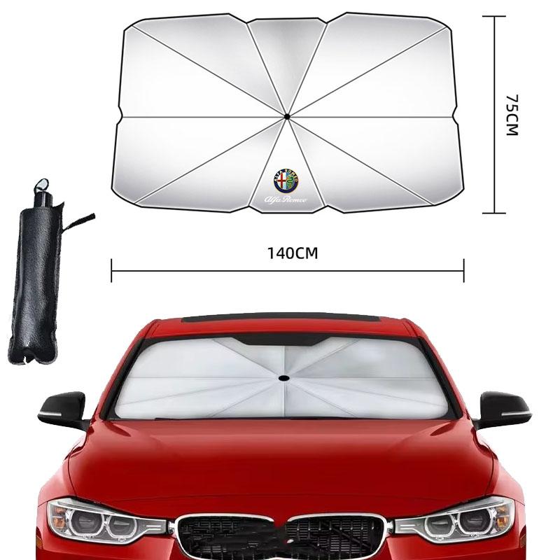 Car Windshield Sun Shade Cover Blocks Rays Protector Auto Interiors For Alfa Romeo 4C 159 166 Spider Giulia Giulietta 156 147 GT
