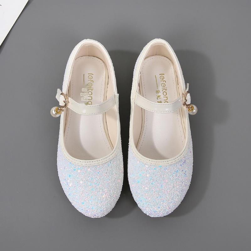 Girls' Sequined Princess Shoes - Spring/Autumn, Ballet Flat for Dance, Catwalk, or Evening Dress.