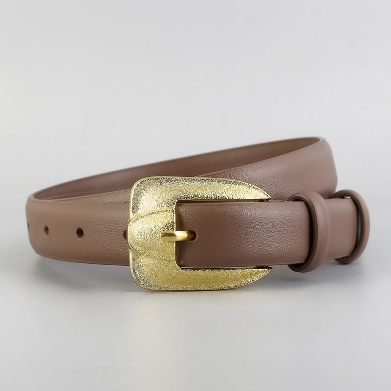 Ladies Stylish Cowhide Belt With Alloy Pin Buckle For Work And Weekend Outfits